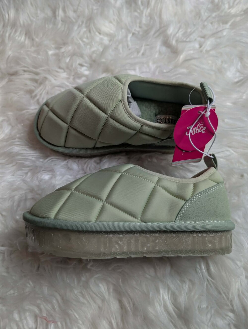 Nwt Justice Quilted Slip-On Girls' Shoes in Light Green